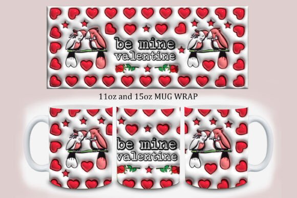 3D Inflated Be Mine Valentine PNG Design