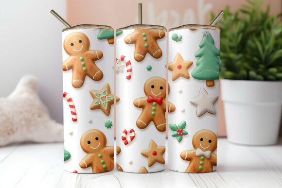 3D Inflated Gingerbread Man Tumbler Wrap