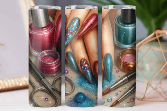 3d Nail Art Tumbler Wrap 20oz Design Art: Elevating Drinkware with Digital Precision