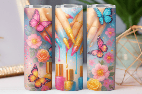 3d Nail Art Tumbler Wrap 20oz Design Png: Elevating Drinkware with Digital Precision
