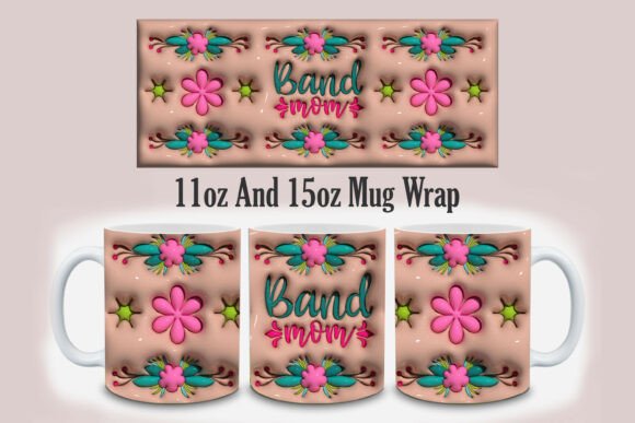 Band Mom 3D Inflated Mug Tumbler PNG