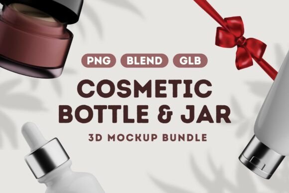Beauty Product Container Set: 3D Mockup Bundle