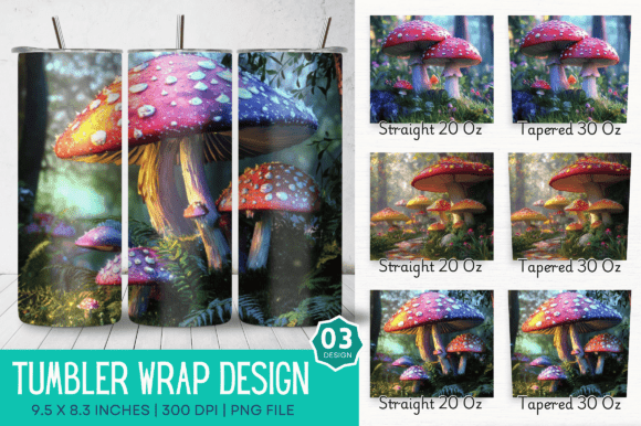 Bringing Enchantment to Daily Rituals with the 3D Fantasy Fairy Mushrooms Tumbler