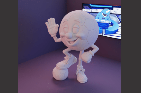 Cartoon Soccer Ball: A 3D Print Model