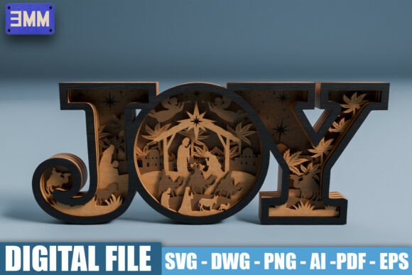 Crafting a 3D JOY Nativity Laser Cut Design