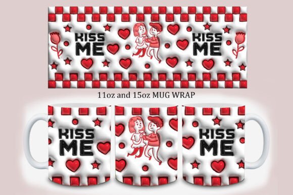 Elevate Your Valentine’s Day Merchandise with 3D Inflated Kiss Me PNG Designs