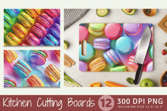 Evaluating the Rainbow 3D Macaroons Cutting Board Sublimation Design