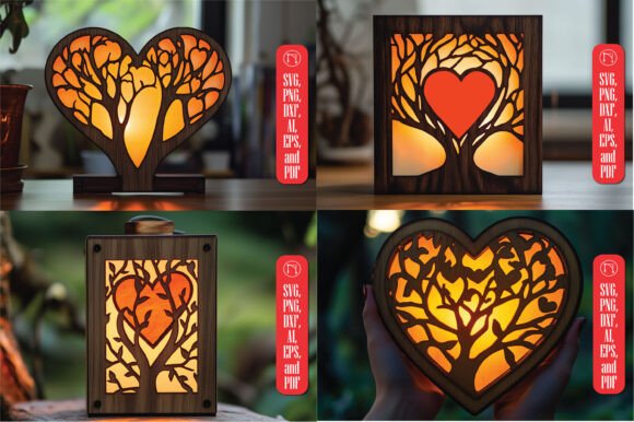 Laser Cut Tree Hearts Bundle