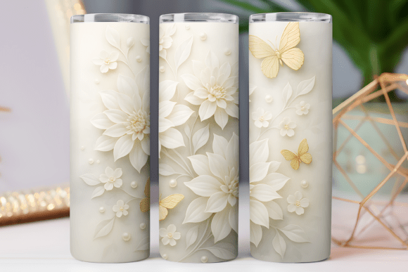 Paper Floral Tumbler Wrap Design Photo: Elevating Your Sublimation Projects