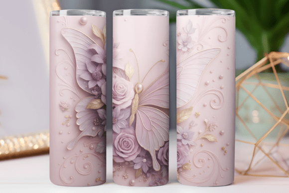 Paper Floral Tumbler Wrap Skinny Photo: Elevate Your Sublimation Projects with 3D Art