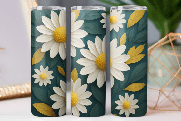 Transforming Plain Drinkware with Paper Floral Tumbler Wrap Skinny Art Png