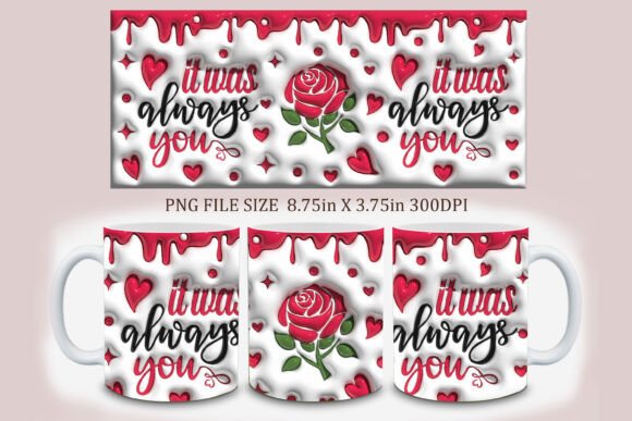 Understanding the 3D Inflated Valentine’s Day PNG Mug Design